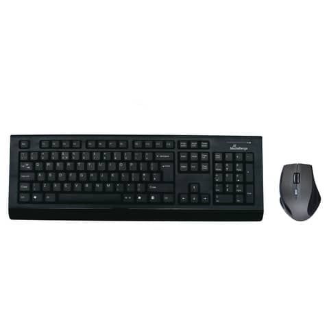 Set tastiera e mouse wireless QWERTY Media Range layout inglese nero MROS104-UK