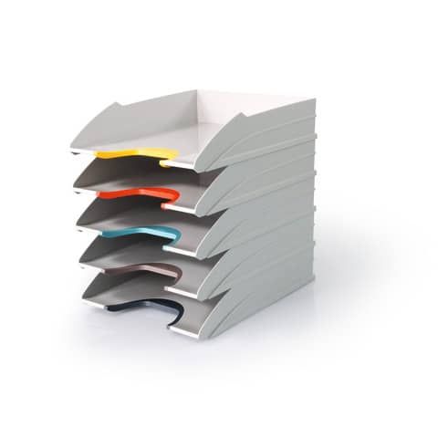 Vaschette porta documenti Durable VARICOLOR MIX TRAY SET A4 grigio conf. 5 pezzi - 7704-27