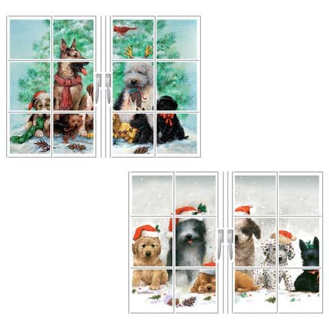 Mini biglietti di Natale glitterati a tre ante - soggetti assortiti - conf.12 pezzi Biembi - BAN208C64