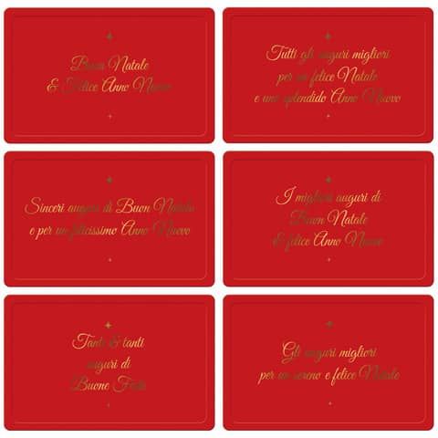 Biglietti Natalizi in vassoio - 9x14 cm conf. 6 pezzi Biembi rosso BBE202C68