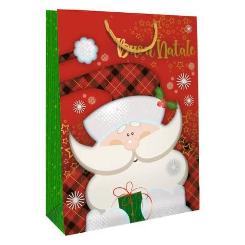 Shopper Natalizia &#39;&#39;Babbo Natale&#39;&#39; - Biembi 25,5x32,5x13,5 cm - conf. 6 pezzi BXS202P10C