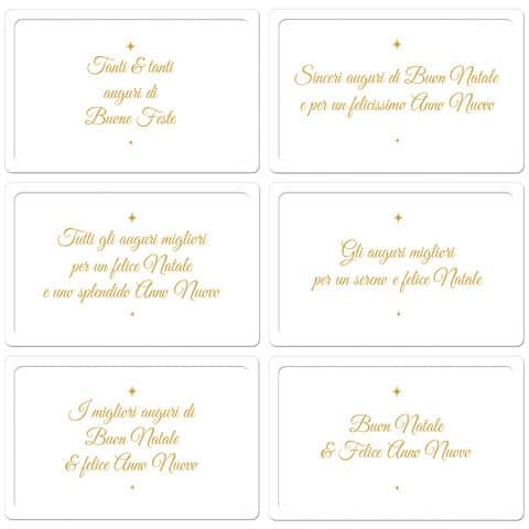 Biglietti Natalizi in vassoio - 9x14 cm conf. 6 pezzi Biembi bianco BBE202C72