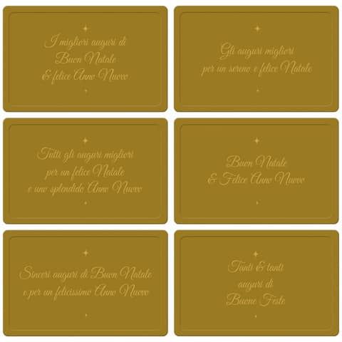 Biglietti Natalizi in vassoio - 9x14 cm conf. 6 pezzi Biembi oro BBE202C75