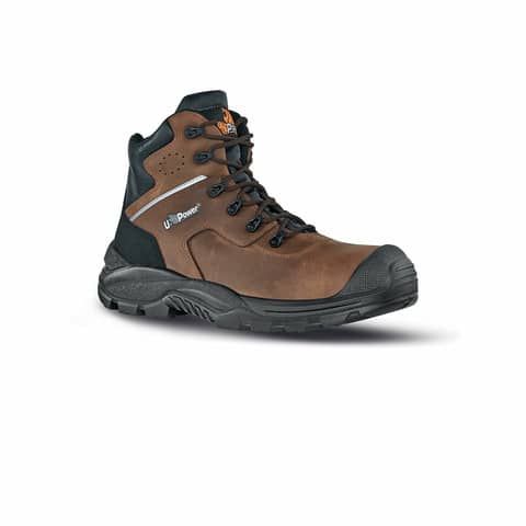 Scarpe antinfortunistiche in pelle pull-up idrorepellente Greenland S3 SRC nero-marrone U-Power N 41 - RR10364-41