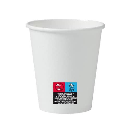 Bicchieri bianchi in carta marcati bianchi conf. 250 pz imbustati singolarmente Dopla Professional 210 ml