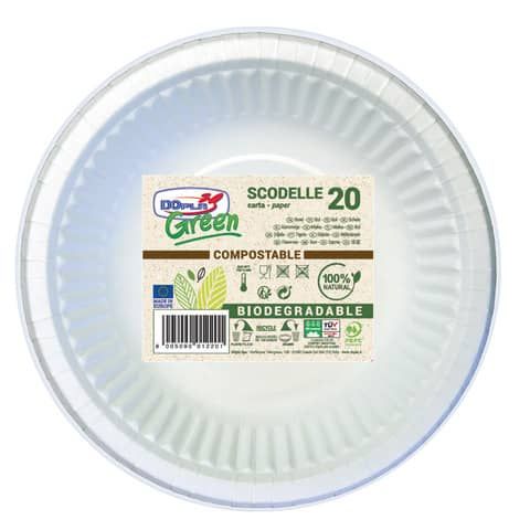 Scodelle carta Fluted Bio-Coated conf. 20 pz Dopla Green 450 ml 32420