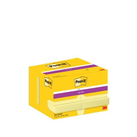 Foglietti riposizionabili Super Sticky Notes Post-it Giallo Canary 48x73 mm 12 blocchetti da 90 ff - 7100290169