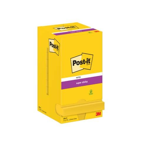 Foglietti riposizionabili Super Sticky Notes Post-it giallo oro - 76x76 mm 12 blocchetti da 90 ff - 7100290189