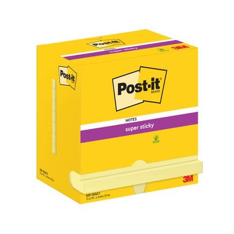 Foglietti riposizionabili Super Sticky Notes Post-it Giallo Canary 76x127 mm - 12 blocchetti da 90 ff - 7100290175