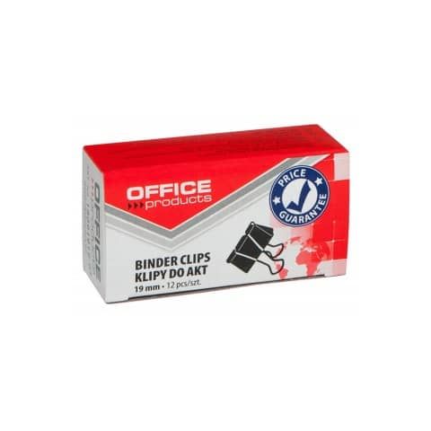 Molle fermacarte nero Office Products 19 mm - conf. 12 pezzi  - 18091919-05