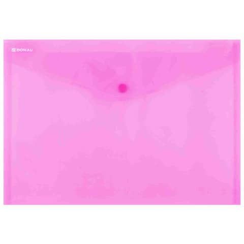 Buste con bottone in PPL ecologico Donau formato A4  rosso - conf. da 12 pz - 8544001PL-04