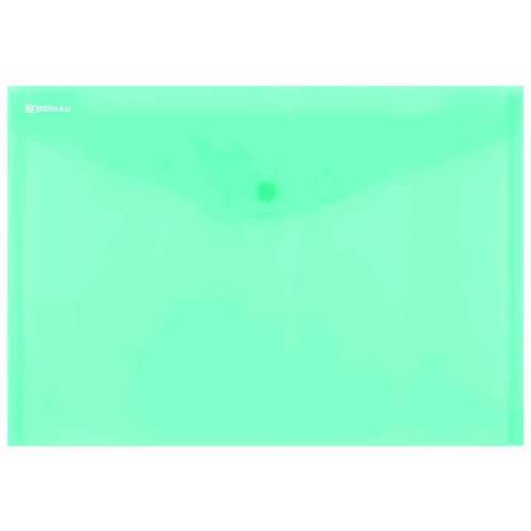 Buste con bottone in PPL ecologico Donau formato A4  verde - conf. da 12 pz - 8544001PL-06