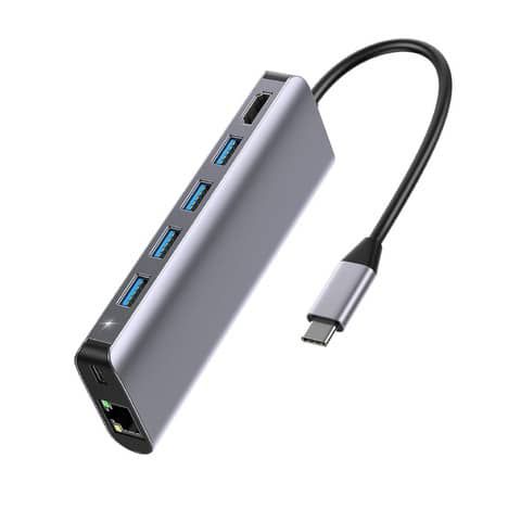 Docking station universale multiporta USB-C? Up parts grigio 7 in 1 UP-DS-9857T