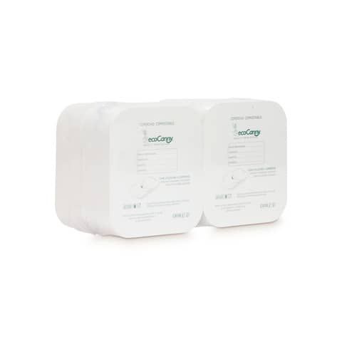 Coperchi per vaschette bio-compostabili ecoCanny Take Away in cartoncino bianco 15,5x14 cm - conf. 100 pz - ECO?COP12