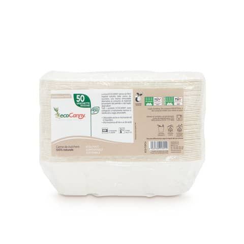 Vaschetta patatine bio-compostabile ecoCanny Take Away bianco 173x123x40 mm conf. 50 pz - ECO-T12PCA