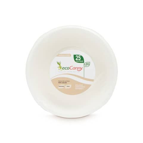 Ciotola bio-compostabile ecoCanny Take Away bianco 205x60 mm conf. 25 pz  - ECO?205CA