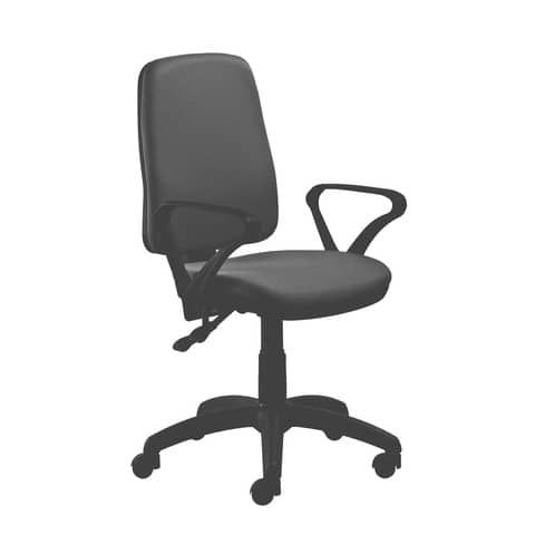 Seduta operativa Ariel Back-system in tessuto ignifugo Seditaly con braccioli fissi nero - ARGMC4C0BB833