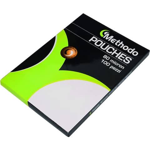 Pouches adesive per plastificatrici 2x80 m - A4 - Methodo in conf. 100 pezzi R071148