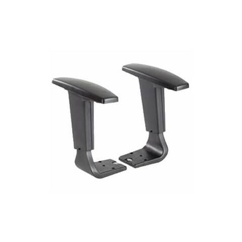 Coppia di braccioli regolabili neri con pad morbido per sedute Seditaly forma a T squadrata - BR28DX+SX01S