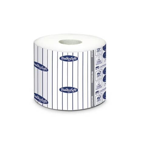 Carta igienica fascettata Premium 2 veli 190 strappi pura cellulosa - formato hotel Bulkysoft - conf. 96 rotoli