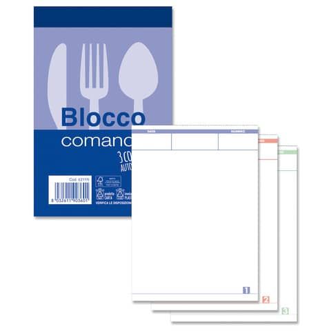 Blocco di comande autoricalcanti O.C.L. 25x3 copie autoricalcanti - 9x15 cm 0211N