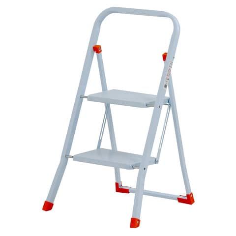 Sgabello in acciaio Sempreutile bianco Gierre 2 gradini - 0,48x0,52xH.0,84 m B0050