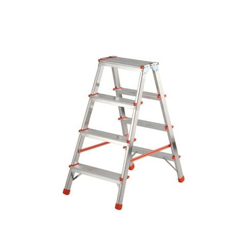 Sgabello doppio Stylo in alluminio Gierre 3 gradini + piano - 0.44xH.0.83 m BA220