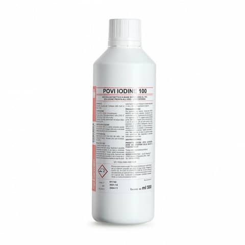 Soluzione acquosa pronta all&#39;uso Povi Iodine 100 a base di Iodopovidone 10% PVS 500 ml - JOD006