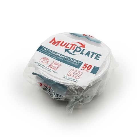 Piatti fondi in PP  210 mm MultiPlate bianchi conf. 50 pezzi - 71471