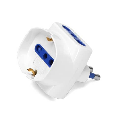 Adattatore a 3 vie 16A - bianco Aigostar 2 vie P17/11 &amp; 1 via P40 (short) 218980
