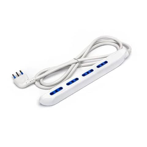 Multipresa stretta con interruttore 16A - cavo 1,5 m - bianco Aigostar a 4 vie P17/11 - 196837