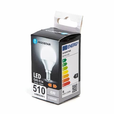 Lampadina LED G45 E14 6W - 510 lumen Aigostar luce fredda B10105MQR