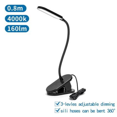 Lampada LED a clip con spina 2,5 W a luce naturale Aigostar nero 294991