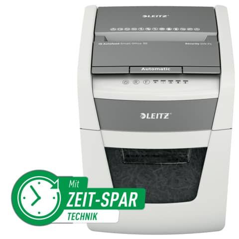 Distruggidocumenti automatico Leitz IQ P4 AutoFeed 50 ff Small Office - 20 L - bianco - 80350000
