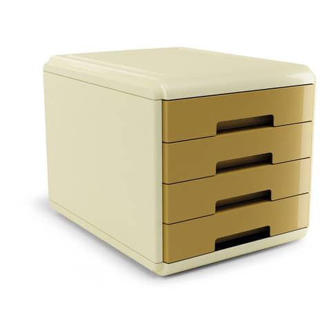 Cassettiera Arda Vintage Caramel 4 cassetti 29,5x38,5xH.28,2 cm ocra - 18P4PCA