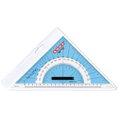 Squadra nautica Arda 45 26 cm in plexiglas con pomolo e millimetratura con linea di fede - 415