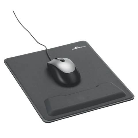 Tappetino per mouse rettangolare con supporto per polso Durable Ergotop nero 5703-58