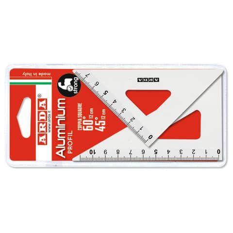 Set 2 squadre 12 cm da 45 + 60 Arda in alluminio 80312