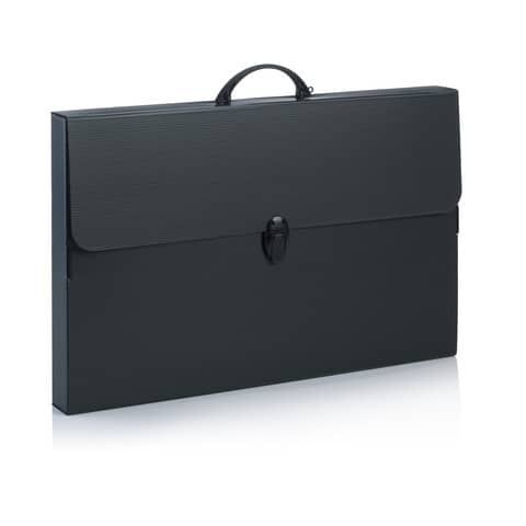 Valigetta in plastica Favorit Every Line Total Black 36,5x56,5x5,5 cm 100501083