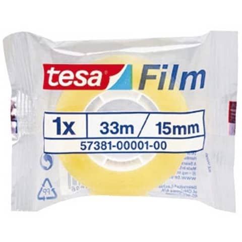Nastro adesivo Tesafilm standard trasparente 15 mm x 33 m - 57381-00001-01