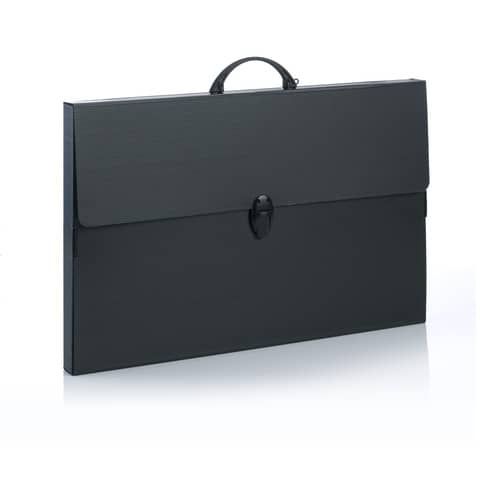 Valigetta in plastica Favorit Every Line Total Black 36,5x56,5x3,5 cm 100501056