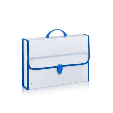 Valigetta in polionda Favorit Fine Tex neutra con bordo in tessuto 29x39x8 cm 100501113