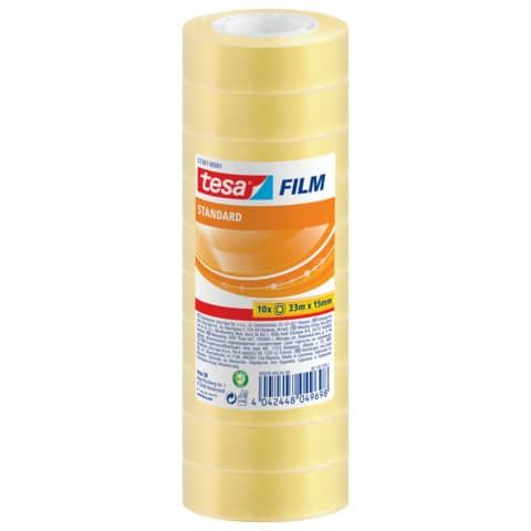 Nastro adesivo Tesafilm standard trasparente 15 mm x 33 m - in conf. 10 - 57387-00001-01