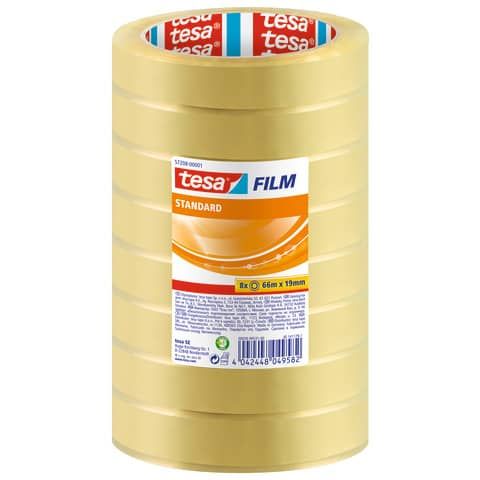 Nastro adesivo Tesafilm standard trasparente 19 mm x 66 m - in conf. 8 - 57208-00001-01
