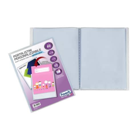 Portalistino personalizzabile Favorit Premium in PP fogli fissi 22x30 cm 80 buste 400090487