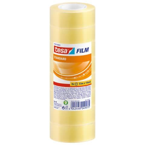 Nastro adesivo Tesafilm standard trasparente 19 mm x 33 m - in conf. 8 - 57207-00001-01
