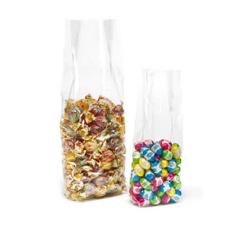 Busta trasparente con soffietto per alimenti fondo quadro Favorit 40 ?m 6+5x20 cm in conf. da 50 - 100501137