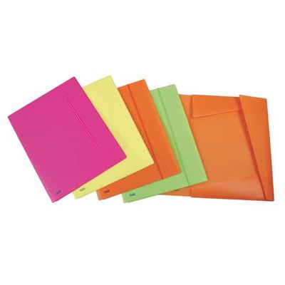 Cartella tre lembi con elastico Favorit Neon formato 33,5x42 cm dorso 2 cm colori assortiti in conf. 10 - 400090480