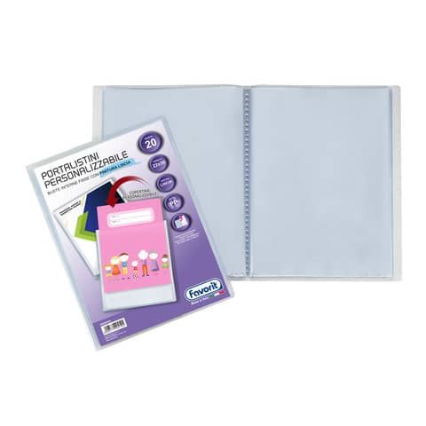 Portalistino personalizzabile Favorit Premium in PP fogli fissi 22x30 cm 20 buste 400090484