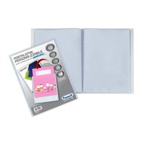 Portalistino personalizzabile Favorit Premium in PP fogli fissi 22x30 cm 60 buste 400090486